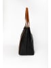 Anna Morellini Leren shopper "Giusermina" zwart/lichtbruin - (B)44 x (H)30 x (D)18 cm