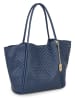 Anna Morellini Leder-Shopper "Magliana" in Dunkelblau - (B)44 x (H)30 x (T)16 cm