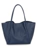 Anna Morellini Skórzany shopper bag "Magliana" w kolorze granatowym - 44 x 30 x 16 cm