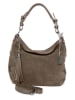 Anna Morellini Leder-Schultertasche "Forena" in Taupe - (B)32 x (H)25 x (T)11 cm