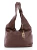 Lucca Baldi Leren schoudertas "Barga" bruin - (B)33 x (H)32 x (D)16 cm
