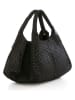 Lucca Baldi Leder-Schultertasche "Pitigliano" in Schwarz - (B)41 x (H)34 x (T)30 cm