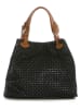 Lucca Baldi Leren shopper "Fosdinovo" zwart - (B)45 x (H)37 x (D)15 cm