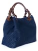 Lucca Baldi Leren handtas "Fosdinovo" donkerblauw - (B)45 x (H)37 x (D)15 cm