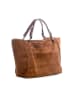 Lucca Baldi Leder-Schultertasche "Gimignano" in Camel - (B)50 x (H)45 x (T)20 cm