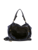 Lucca Baldi Leren schoudertas "Gimignano" donkerblauw - (B)50 x (H)45 x (D)20 cm