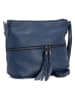 Lucca Baldi Leder-Umhängetasche "Montepulciano" in Dunkelblau - (B)36 x (H)23 x (T)10 cm