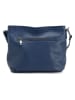 Lucca Baldi Leder-Umhängetasche "Montepulciano" in Dunkelblau - (B)36 x (H)23 x (T)10 cm