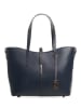 Lucca Baldi Leder-Schultertasche "Montecarlo" in Dunkelblau - (B)36 x (H)27 x (T)14 cm