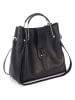 Lucca Baldi Leren handtas "Vinci" zwart - (B)33 x (H)28 x (D)13 cm