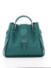 Lucca Baldi Leder-Henkeltasche "Vinci" in Petrol - (B)33 x (H)28 x (T)13 cm