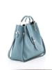 Lucca Baldi Leren handtas "Vinci" lichtblauw - (B)33 x (H)28 x (D)13 cm