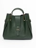 Lucca Baldi Leder-Henkeltasche "Vinci" in Dunkelgrün - (B)33 x (H)28 x (T)13 cm