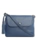 Lucca Baldi Leder-Umhängetasche "Bagni" in Blau - (B)25 x (H)17 x (T)7 cm