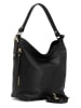 Lucca Baldi Leren schoudertas "Carrara" zwart - (B)36 x (H)28 x (D)12 cm