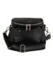 Lucca Baldi Leren schoudertas "Favara" zwart - (B)24 x (H)19 x (D)7 cm
