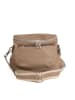 Lucca Baldi Leren schoudertas "Favara" taupe - (B)24 x (H)19 x (D)7 cm