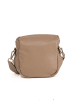 Lucca Baldi Leren schoudertas "Favara" taupe - (B)24 x (H)19 x (D)7 cm