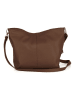 Lucca Baldi Leren schoudertas "Trapani" bruin - (B)33 x (H)14 x (D)25 cm