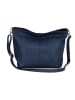 Lucca Baldi Leren schoudertas "Trapani" blauw - (B)33 x (H)14 x (D)25 cm