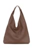 Lucca Baldi Leder-Schultertasche "Catanzaro" in Dunkelbraun - (B)45 x (H)36 x (T)5 cm