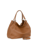 Lucca Baldi Leder-Schultertasche "Viareggio" in Camel - (B)33 x (H)28 x (T)16 cm