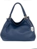 Lucca Baldi Leder-Schultertasche "Viareggio" in Dunkelblau - (B)33 x (H)28 x (T)16 cm
