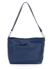 Lucca Baldi Leder-Schultertasche "Acreide" in Dunkelblau - (B)32 x (H)23 x (T)16 cm