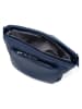 Lucca Baldi Leren schoudertas "Acreide" donkerblauw - (B)32 x (H)23 x (D)16 cm
