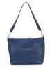Lucca Baldi Leder-Schultertasche "Acreide" in Dunkelblau - (B)32 x (H)23 x (T)16 cm