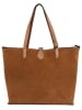 Lucca Baldi Leder-Schultertasche "Imerese" in Hellbraun - (B)46 x (H)30 x (T)12 cm