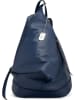 Anna Morellini Leren rugzak "Aureliana" blauw - (B)42 x (H)55 x (D)16 cm