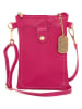 Anna Morellini Leder-Umhängetasche "Erica" in Pink - (B)14 x (H)21 x (T)1 cm