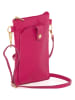 Anna Morellini Leder-Umhängetasche "Erica" in Pink - (B)14 x (H)21 x (T)1 cm