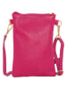 Anna Morellini Leder-Umhängetasche "Erica" in Pink - (B)14 x (H)21 x (T)1 cm