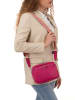 Anna Morellini Leder-Umhängetasche "Erminia" in Pink - (B)22 x (H)17 x (T)9 cm