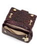 Anna Morellini Leder-Umhängetasche "Ondina" in Bordeaux - (B)22 x (H)19 x (T)8 cm