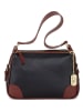 Anna Morellini Leren schoudertas "Andreina" zwart/roodbruin - (B)30 x (H)20 x (D)12 cm