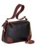 Anna Morellini Leren schoudertas "Andreina" zwart/roodbruin - (B)30 x (H)20 x (D)12 cm