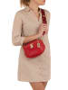 Anna Morellini Leder-Umhängetasche "Domenica" in Rot - (B)19 x (H)15 x (T)8 cm