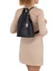 Anna Morellini Leren rugzak "Renata" in Dunkelblau- (B)24,5 x (H)30 x (D)7 cm