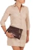 Anna Morellini Leder-Clutch "Giustina" in Dunkelbraun - (B)28 x (H)20 x (T)2 cm