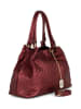 Anna Morellini Leder-Schultertasche "Eloisa" in Bordeaux - (B)38 x (H)28 x (T)16 cm
