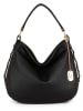 Anna Morellini Leder-Henkeltasche "Sylvana" in Schwarz - (B)33 x (H)30 x (T)11 cm