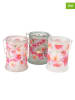 Boltze 3er-Set: Windlichter "Karella" in Weiß/ Pink - (H)17 x Ø 13 cm