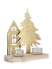 Bizzotto Teelichthalter "House" in Gold - (B)20 x (H)24 cm