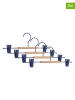 Bizzotto 4er-Set: Kleiderbügel in Blau/ Beige - (B)35 x (H)12 cm