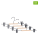 Bizzotto 4-delige set: kledinghangers antraciet/beige - (B)35 x (H)12 cm