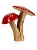 Bizzotto Decofiguur "Mushroom" rood/lichtbruin - (H)18 cm