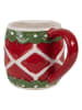 Clayre & Eef Kubek w kolorze czerwono-biało-zielonym - 375 ml